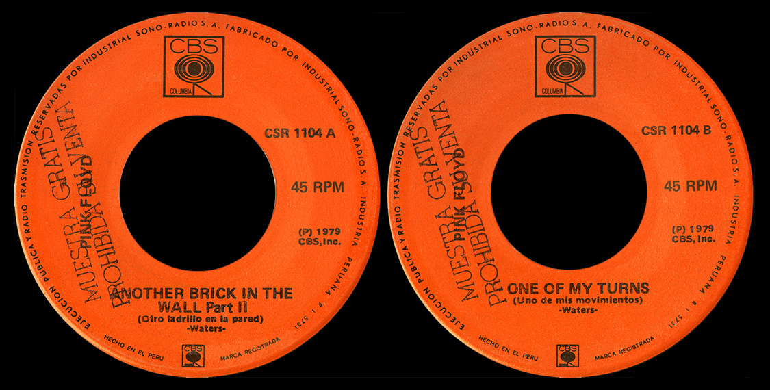 Pink Floyd Archives-Peruvian 45 Discography
